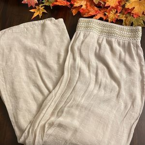 JM Collection Lined Gauze Plus Size Pants with Gold Detail 3x